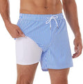 Men's Swim Trunks Swim Shorts Quick Dry 5 inch Inseam Beach Shorts with Compression Liner and Zipper Pocket